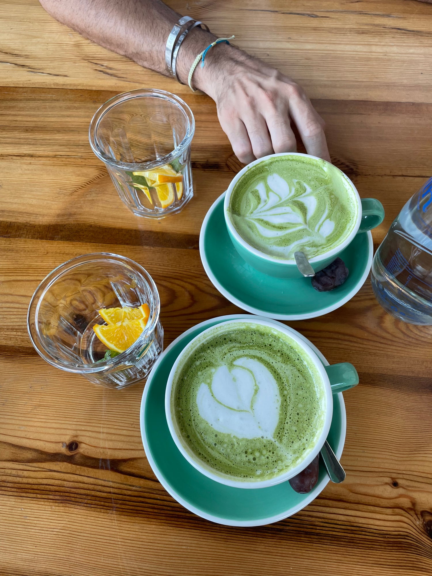 two matcha that are being enjoyed during a coaching session